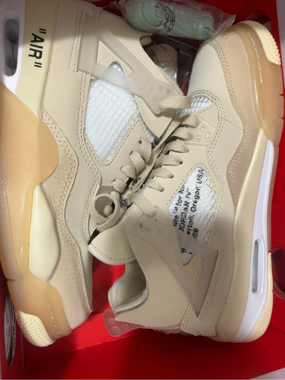 Off-White x Air Jordan 4 Retro SP Sail Women’s 7.5 CV9388-100 w/ Box/Extra Laces - Picture 10 of 10
